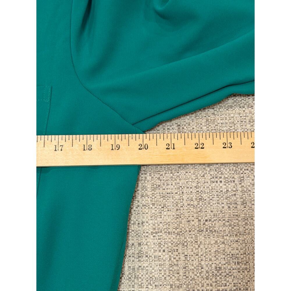 Trina Turk Green Dress V-Neck 3/4 Sleeves Pockets Size 10 - Picture 8 of 9